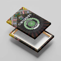 Comoros Roots Canvas Wall Art African Map in Fingerprint and Tribal Colors