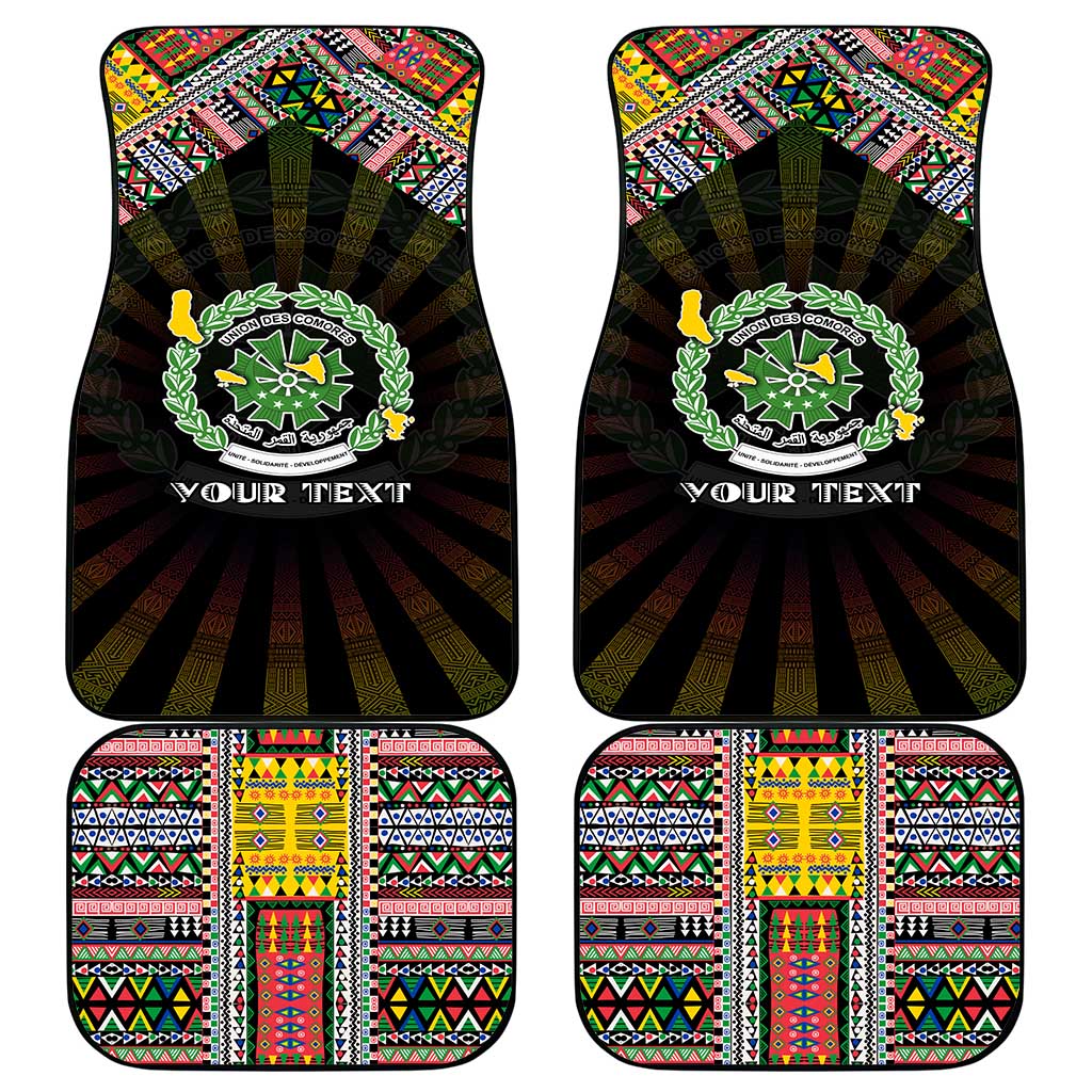 Comoros Roots Car Mats African Map in Fingerprint and Tribal Colors