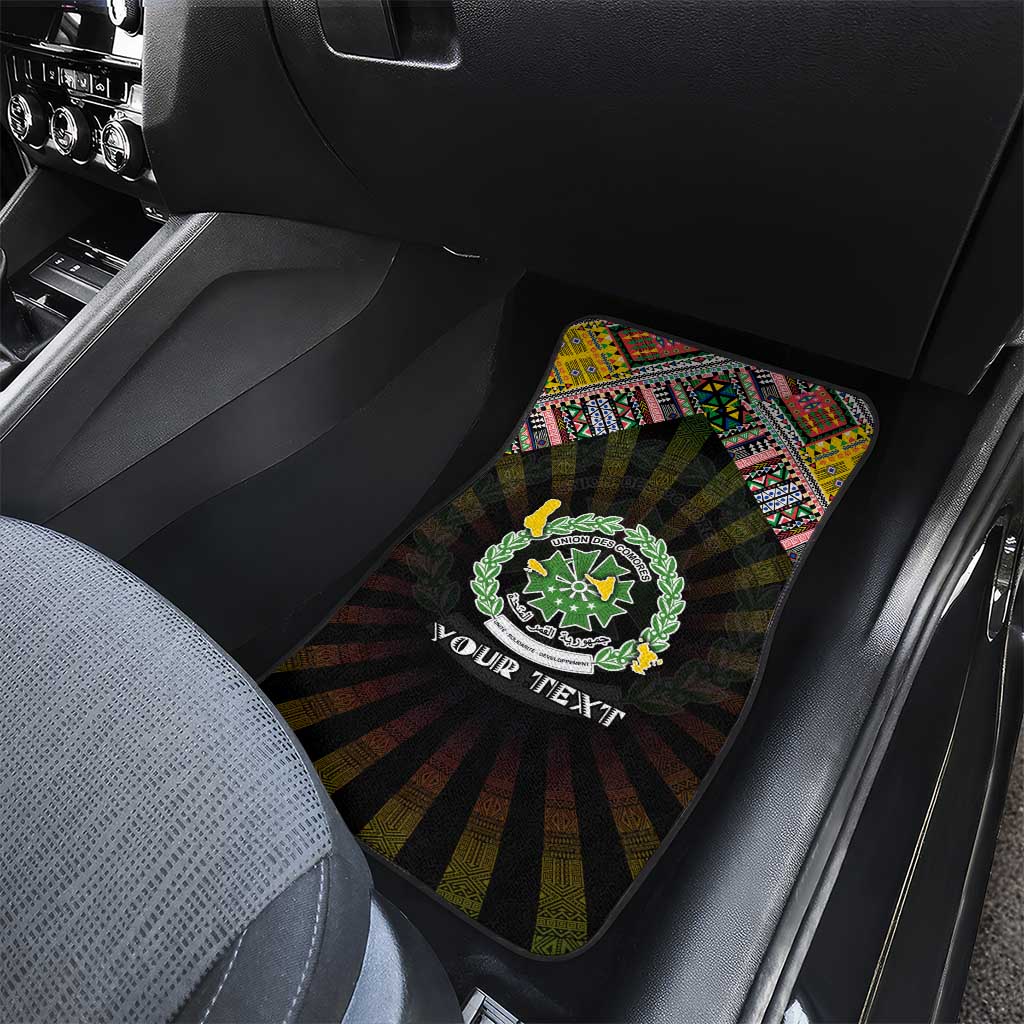 Comoros Roots Car Mats African Map in Fingerprint and Tribal Colors
