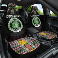 Comoros Roots Car Seat Cover African Map in Fingerprint and Tribal Colors