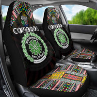 Comoros Roots Car Seat Cover African Map in Fingerprint and Tribal Colors