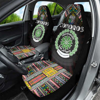 Comoros Roots Car Seat Cover African Map in Fingerprint and Tribal Colors