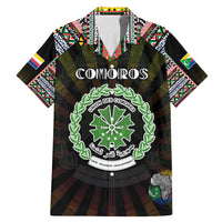 Personalized Comoros Roots Family Matching Mermaid Dress and Hawaiian Shirt African Map in Fingerprint and Tribal Colors