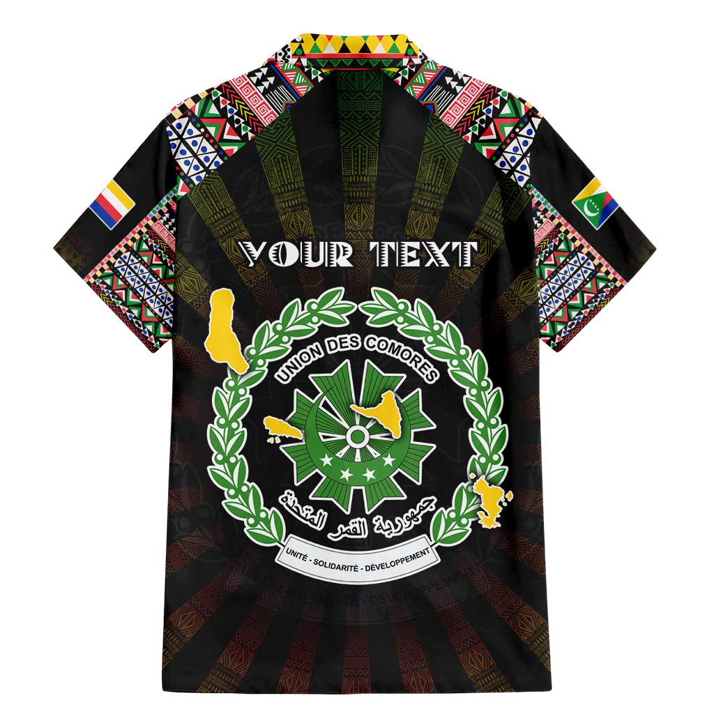 Personalized Comoros Roots Family Matching Mermaid Dress and Hawaiian Shirt African Map in Fingerprint and Tribal Colors