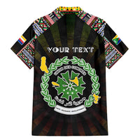 Personalized Comoros Roots Family Matching Mermaid Dress and Hawaiian Shirt African Map in Fingerprint and Tribal Colors