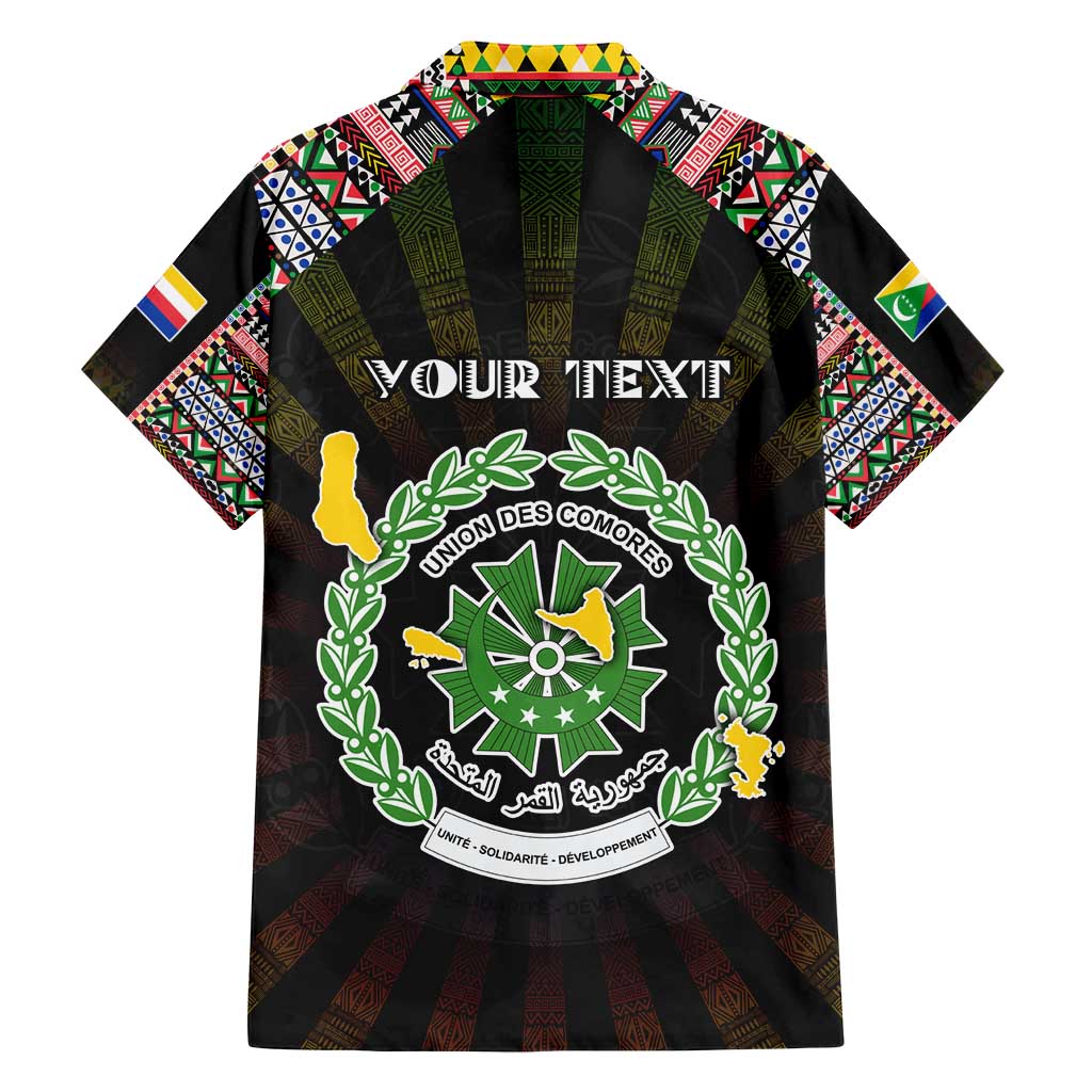 Personalized Comoros Roots Family Matching Tank Maxi Dress and Hawaiian Shirt African Map in Fingerprint and Tribal Colors