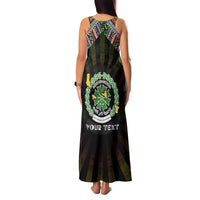Personalized Comoros Roots Family Matching Tank Maxi Dress and Hawaiian Shirt African Map in Fingerprint and Tribal Colors