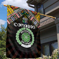 Comoros Roots Garden Flag African Map in Fingerprint and Tribal Colors