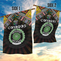 Comoros Roots Garden Flag African Map in Fingerprint and Tribal Colors