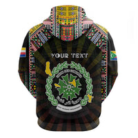 Personalized Comoros Roots Hoodie African Map in Fingerprint and Tribal Colors