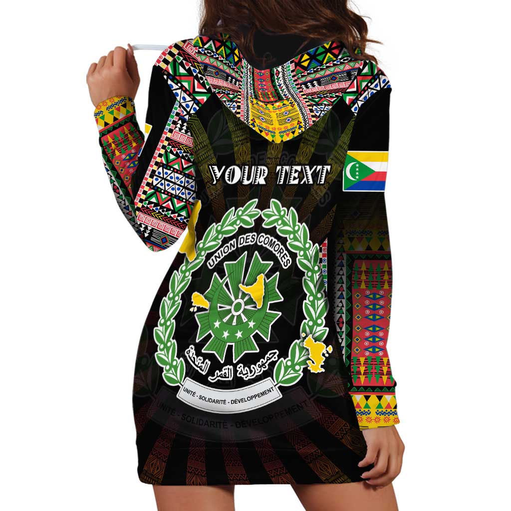 Personalized Comoros Roots Hoodie Dress African Map in Fingerprint and Tribal Colors