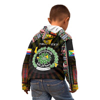 Personalized Comoros Roots Kid Hoodie African Map in Fingerprint and Tribal Colors