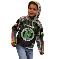 Personalized Comoros Roots Kid Hoodie African Map in Fingerprint and Tribal Colors