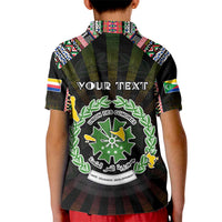 Personalized Comoros Roots Kid Polo Shirt African Map in Fingerprint and Tribal Colors