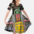 Personalized Comoros Roots Kid Short Sleeve Dress African Map in Fingerprint and Tribal Colors