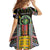 Personalized Comoros Roots Kid Short Sleeve Dress African Map in Fingerprint and Tribal Colors