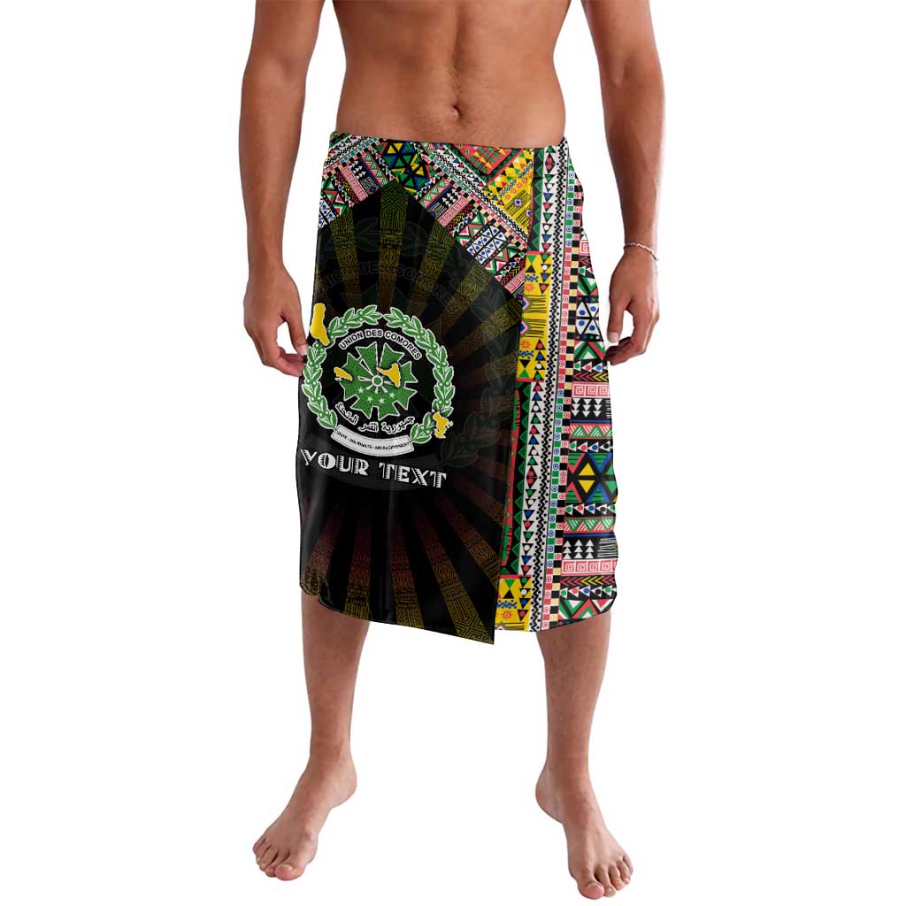 Personalized Comoros Roots Lavalava African Map in Fingerprint and Tribal Colors