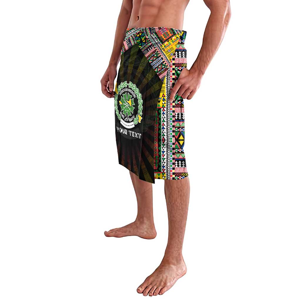 Personalized Comoros Roots Lavalava African Map in Fingerprint and Tribal Colors
