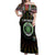Personalized Comoros Roots Off Shoulder Maxi Dress African Map in Fingerprint and Tribal Colors