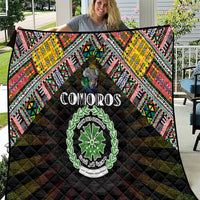 Comoros Roots Quilt African Map in Fingerprint and Tribal Colors