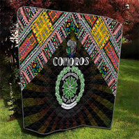 Comoros Roots Quilt African Map in Fingerprint and Tribal Colors