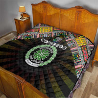 Comoros Roots Quilt African Map in Fingerprint and Tribal Colors