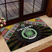 Comoros Roots Rubber Doormat African Map in Fingerprint and Tribal Colors