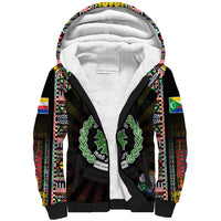 Personalized Comoros Roots Sherpa Hoodie African Map in Fingerprint and Tribal Colors