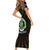 Personalized Comoros Roots Short Sleeve Bodycon Dress African Map in Fingerprint and Tribal Colors