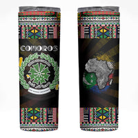 Comoros Roots Skinny Tumbler African Map in Fingerprint and Tribal Colors