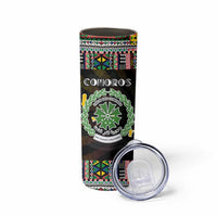 Comoros Roots Skinny Tumbler African Map in Fingerprint and Tribal Colors