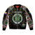 Personalized Comoros Roots Sleeve Zip Bomber Jacket African Map in Fingerprint and Tribal Colors