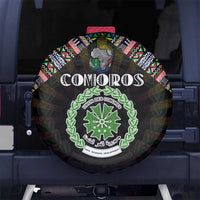 Comoros Roots Spare Tire Cover African Map in Fingerprint and Tribal Colors