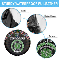 Comoros Roots Spare Tire Cover African Map in Fingerprint and Tribal Colors