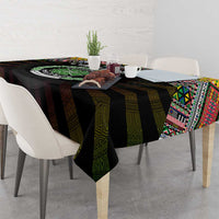 Comoros Roots Tablecloth African Map in Fingerprint and Tribal Colors