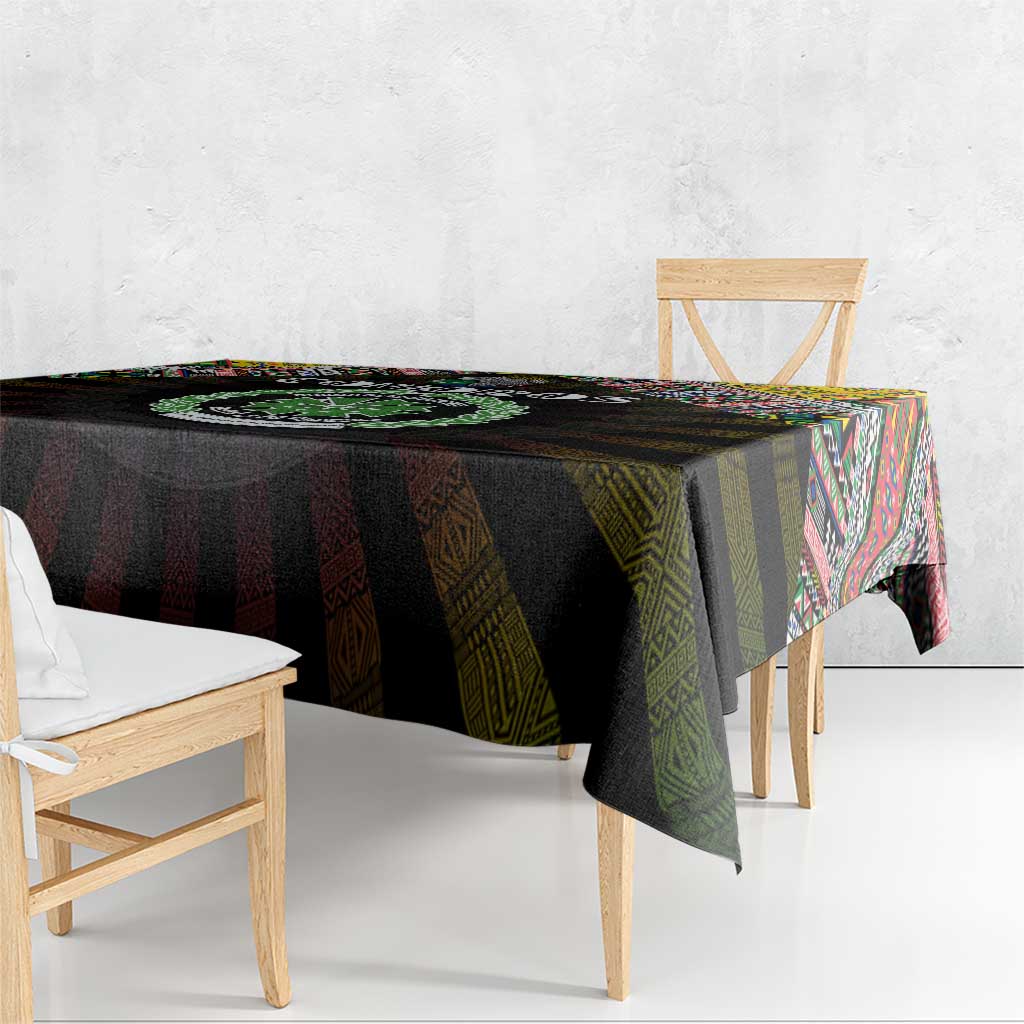 Comoros Roots Tablecloth African Map in Fingerprint and Tribal Colors