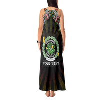 Personalized Comoros Roots Tank Maxi Dress African Map in Fingerprint and Tribal Colors