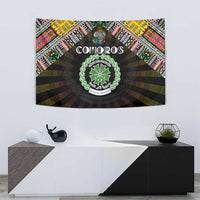 Comoros Roots Tapestry African Map in Fingerprint and Tribal Colors