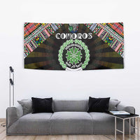 Comoros Roots Tapestry African Map in Fingerprint and Tribal Colors