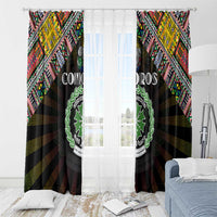 Comoros Roots Window Curtain African Map in Fingerprint and Tribal Colors