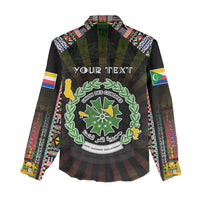 Personalized Comoros Roots Women Casual Shirt African Map in Fingerprint and Tribal Colors