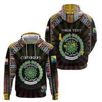 Personalized Comoros Roots Zip Hoodie African Map in Fingerprint and Tribal Colors