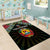 Mozambique Roots Area Rug African Map in Fingerprint and Tribal Colors