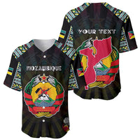 Personalized Mozambique Roots Baseball Jersey African Map in Fingerprint and Tribal Colors