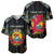 Personalized Mozambique Roots Baseball Jersey African Map in Fingerprint and Tribal Colors