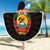 Mozambique Roots Beach Blanket African Map in Fingerprint and Tribal Colors