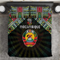 Mozambique Roots Bedding Set African Map in Fingerprint and Tribal Colors