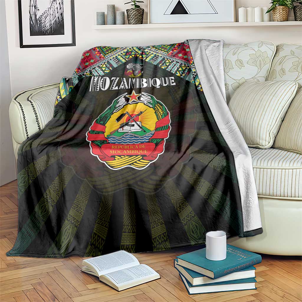 Mozambique Roots Blanket African Map in Fingerprint and Tribal Colors
