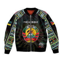Personalized Mozambique Roots Bomber Jacket African Map in Fingerprint and Tribal Colors