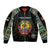 Personalized Mozambique Roots Bomber Jacket African Map in Fingerprint and Tribal Colors